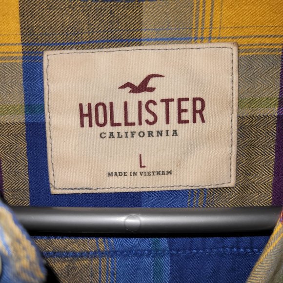 Hollister Adult Flannel Shirt Checkered Size L - Picture 2 of 3